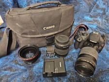 Canon EOS Rebel T5 Digital Camera w EFS 18-55mm 75-300mm Lenses Battery Charger