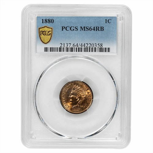 1880 Indian Head Cent 1C PCGS MS 64 RB