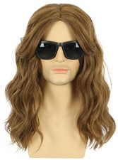 karlery California 80s Rocker Wig Men Women Long Curly Brown Halloween Costum...