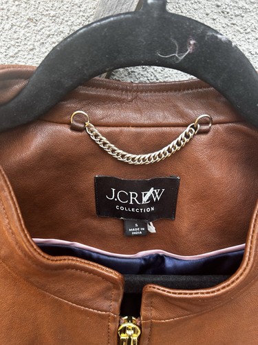 J. Crew Collection Jodie leather lady jacket in Grizzly Brown Size Small - Picture 7 of 12