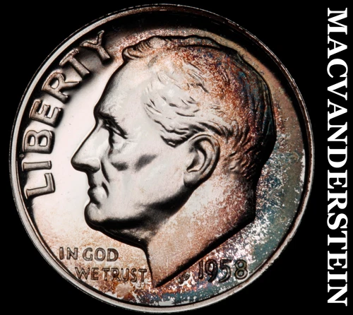 1958 Roosevelt Dime- Silver- Choice Gem Proof Luster No Reserve #J2880