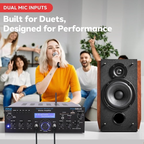 Pyle kompakter Bluetooth Stereo Verstärker - Heim Desktop Stereo Receiver System - Bild 6 von 6