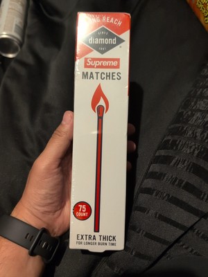 Supreme x Diamond Matches Pack Of 75 Extra Thick Matches Sealed