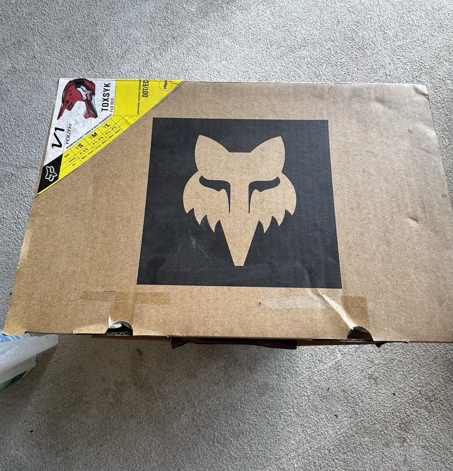 Nuevo Casco Fox Racing Youth V1 Race Spec, Rojo Flo, Juvenil Grande, 33047-110-YL Foto 2 de 4