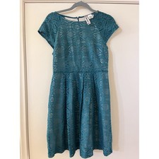 Mimi Chica Women's Blue Lace Mini Party Dress Medium