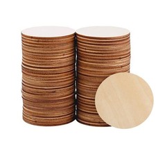 60 Pack 4 Inch Wood Circles for Crafts, Unfinished Wooden Rounds for Painting...