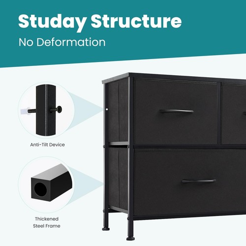 Dresser for Bedroom with 5 Drawers, Wide Chest of Drawers, Fabric Bedroom Dre... - Picture 3 of 6