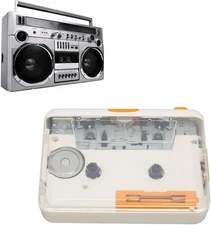 Cassette-to-MP3 Converter Portable USB Audio Capture w/Earphone