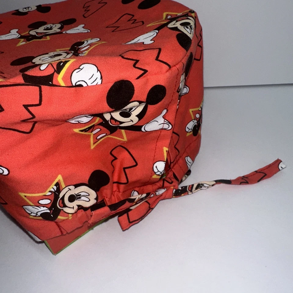 Mickey Mouse Red Skull/Chemo Surgical Scrub Hat/Cap Handmade - Image 4 of 4