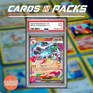 Carte Pokemon Méga-Dracaufeu X ex 013/094 Holo Flammes Fantasmagoriques PSA 9 ✨