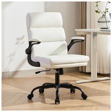 Silla de Oficina Silla de Escritorio Ajustable Respaldo Medio Ejecutivo Cómoda Cuero Adjunto...