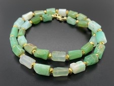 COLLIER 925/- SILBER  VERG. MIT CHRYSOPRAS & HÄMATIT  SILBERZEIT  SCHMUCKJAGD