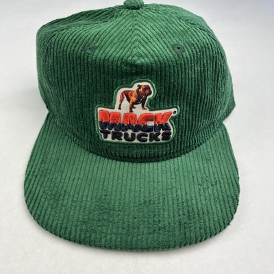 Mack Trucks Corduroy Trucker Hat Cap Green Vintage Style