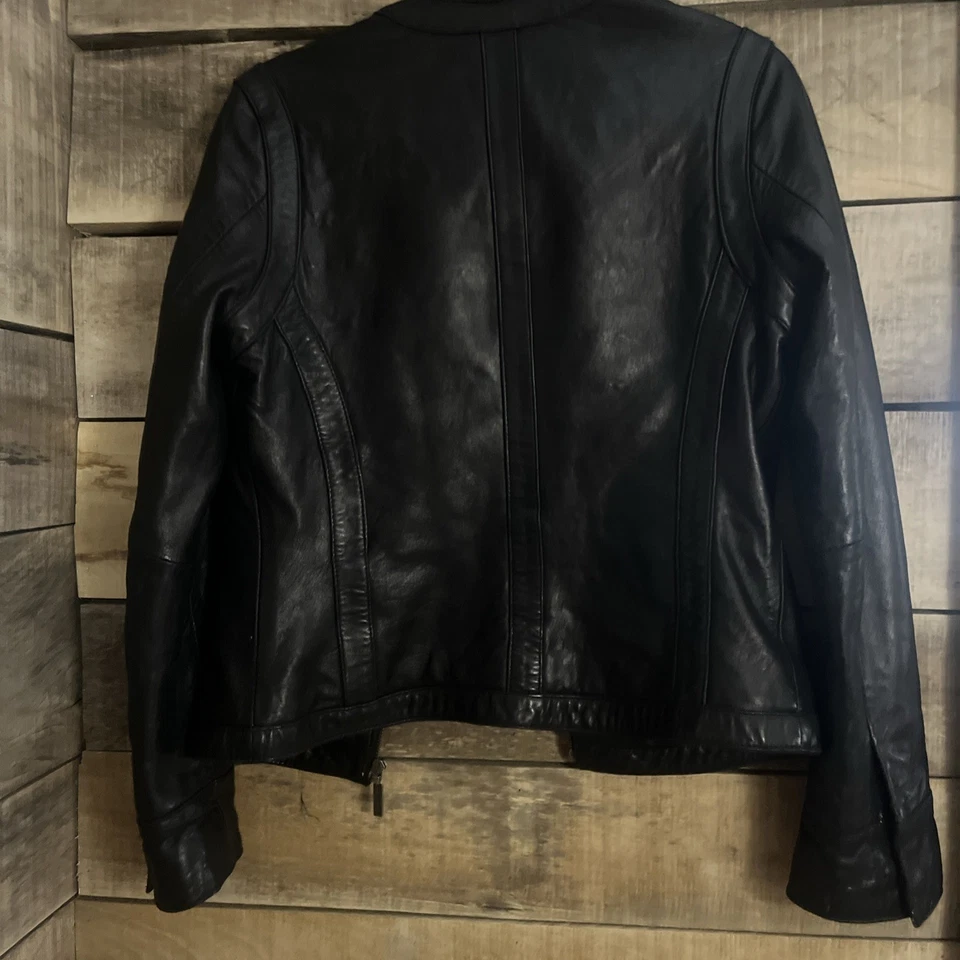 Calvin Klein small leather jacket ladies biker vintage y2k - Image 4 of 4