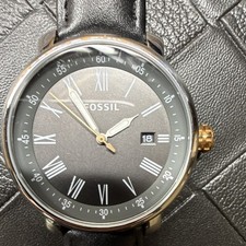 Fossil Men's Wristwatch BQ-2317 BLACK AND GREY DIAL STAINLESS AND GOLD NEW BAND