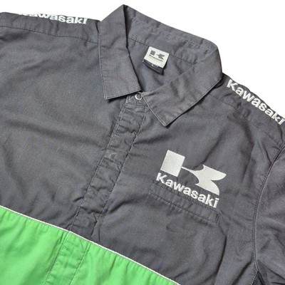 Kawasaki Men s Large Snap Button Racing Shirt ROK Motorcycle Pit Crew