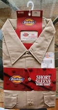 Dickies Men's Work Shirt,2XL New,Short Sleeve Button Down Collar,2 Front Pockets