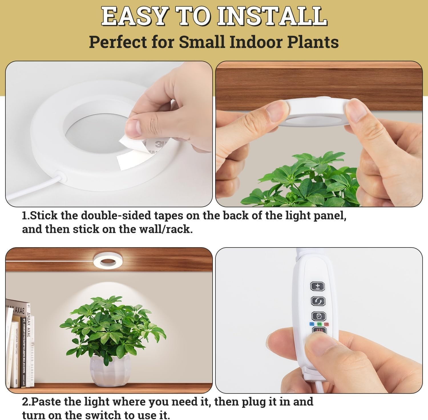 Ceiling Grow Lights for Indoor Plnts, 96 LEDs Full Spectrum Hlo LED Plnt Ligh...