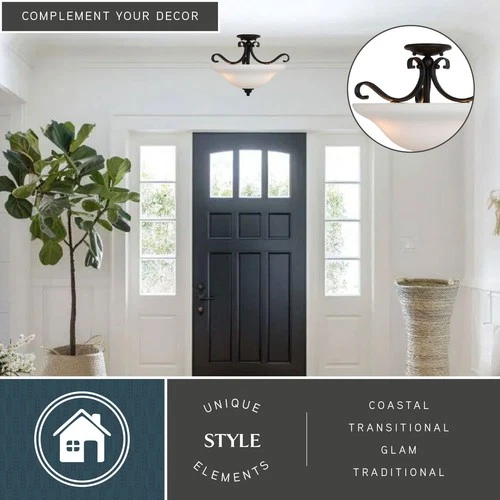 Vaxcel Lighting C0272 Monrovia 3 Light 17"W Semi-Flush Bowl - Bronze - Picture 12 of 12