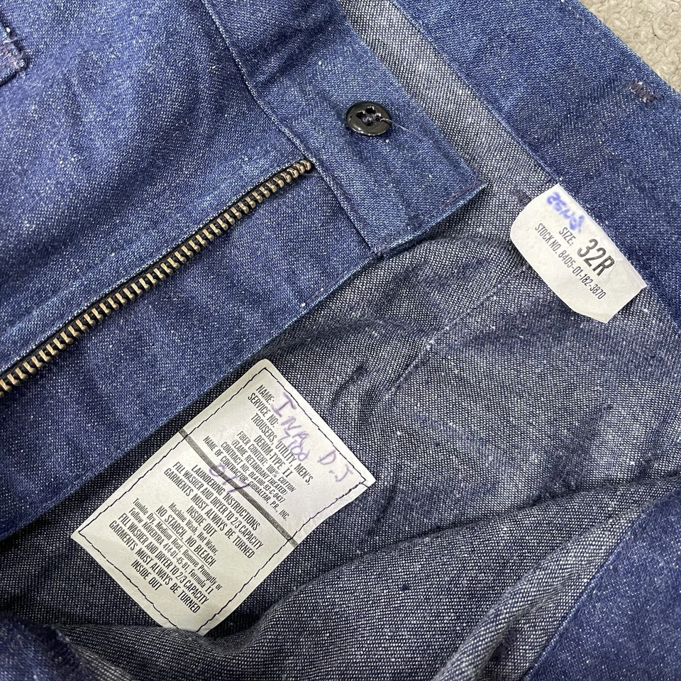 Vintage 90s USN US NAVY Dungaree DENIM Pants Actual 31x27.5 - Image 3 of 4