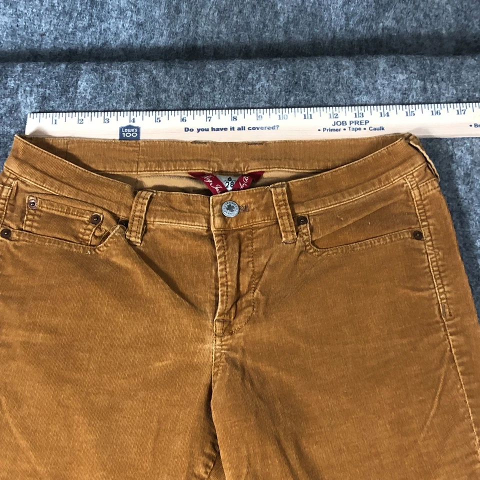 Pantalones Lucky Brand para mujer talla 6/28 marrón entrepierna regular mini pana Foto 2 de 4