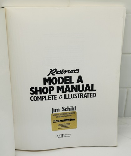 Vintage Restorer's Model A Shop Manual Jim Schild 1985. MBI Publishing - Picture 3 of 6