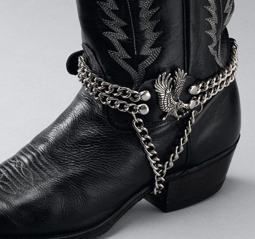 leather boot chains
