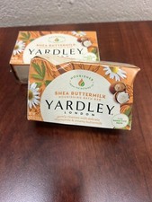 2 Bars Yardley London Soap Sensitive Skin Shea Buttermilk 4 Oz Each New
