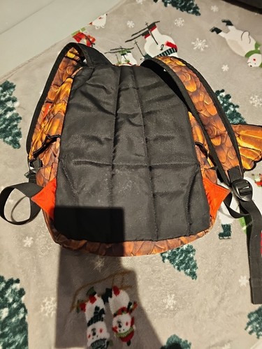 Sprayground Backpack Bookbag Laptop Bag Wing Flames Brown Orange Needs Attention - Picture 13 of 24