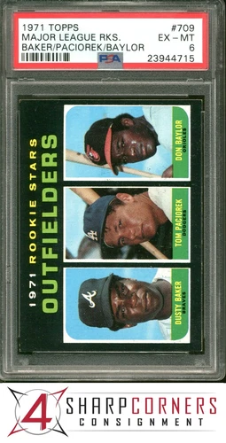 1971 TOPPS #709 DUSTY BAKER-DON BAYLOR RC PSA 6