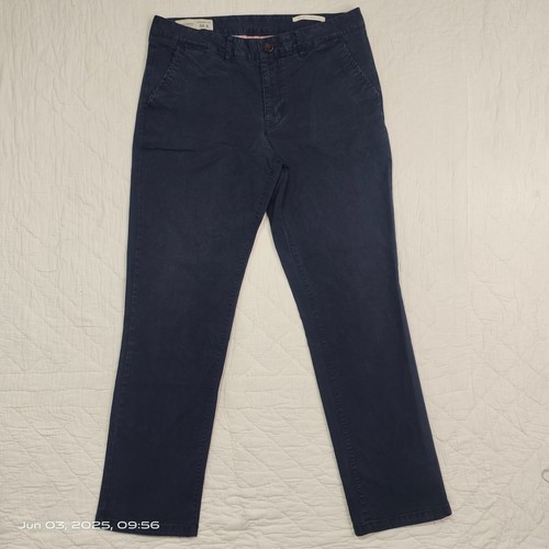 Racing Green Mens Blue Cotton Blend Trousers Size W34