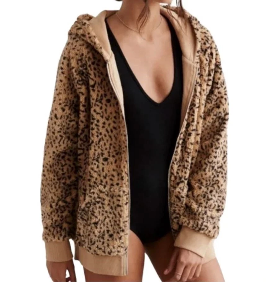 Новый LA сердца женщин размер S флис Cat ушастый куртка с капюшоном животных печати молнии - Изображение 4 из 4