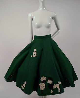 VINTAGE 1950’S GREEN FELT POODLE SKIRT AS ACQUIRED