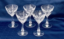 5 Elegant Wine Glasses Hirschberg, Crystal Glass Wine Goblets Rarity Vintage Collectors