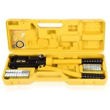 14T Hydraulic Crimping Tool 6AWG-500MCM Cable Crimping Tool w/10 Pairs of Die