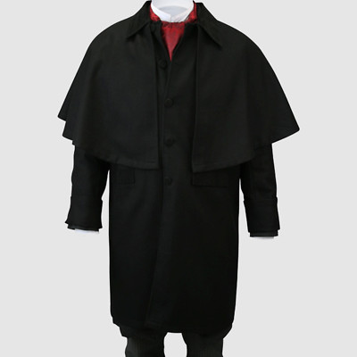 Men's Coburn Great Coat in Black Wool coat