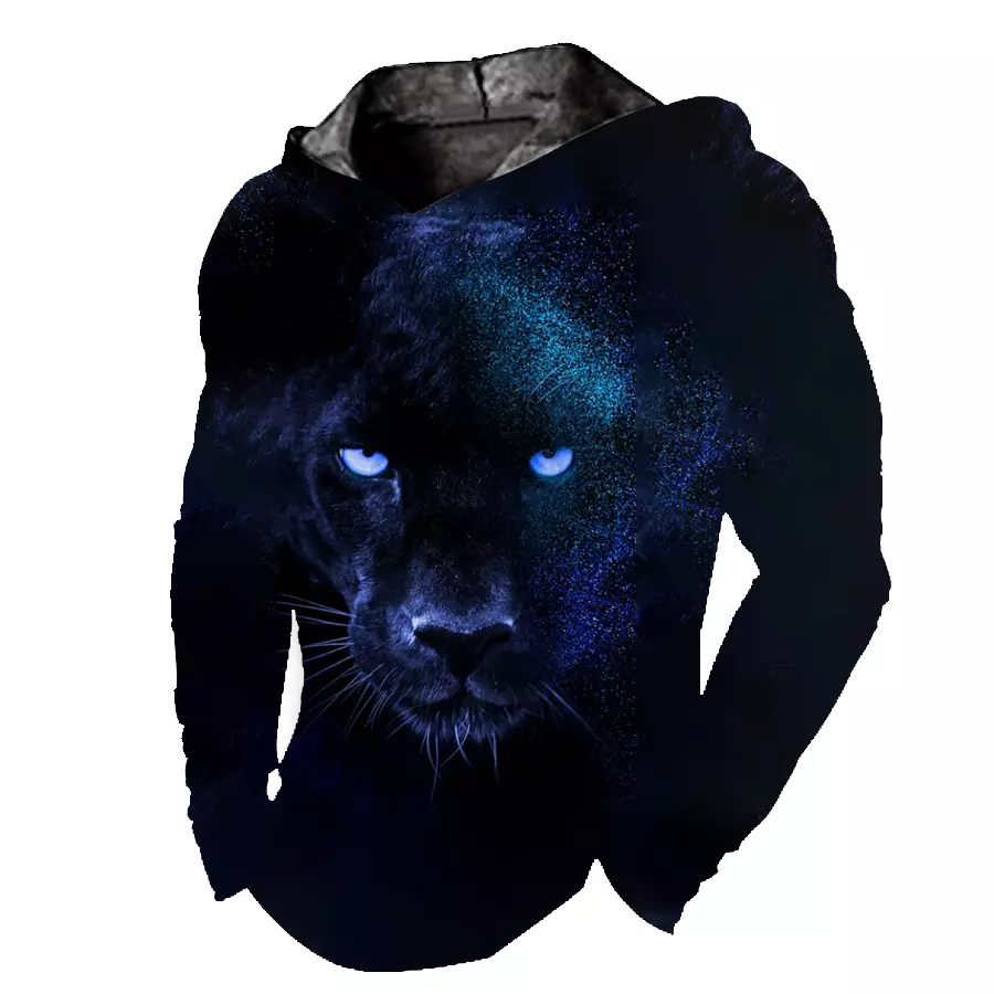 Sudadera Capucha Hombre Gráficas Pantera Azul Oscuro Top | eBay