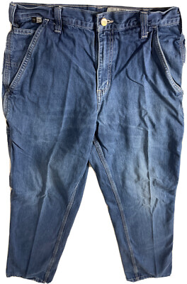 Carhartt CAT2 FLAME RESISTANT 290-83 size 34X32 Carpenter Blue Work JeanGOOD J8