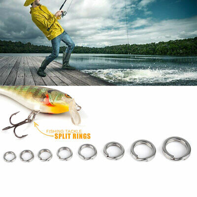 Fishing Solid Stainless Steel Snap Split Ring Lure Tackle Connector 