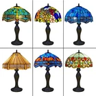 Tiffany Style Table Lamp Handcrafted Stained Glass Bedroom Living room 16 inch