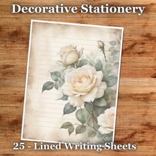 25 Sheets Letter Writing Paper  Antique Florals Stationery - 010