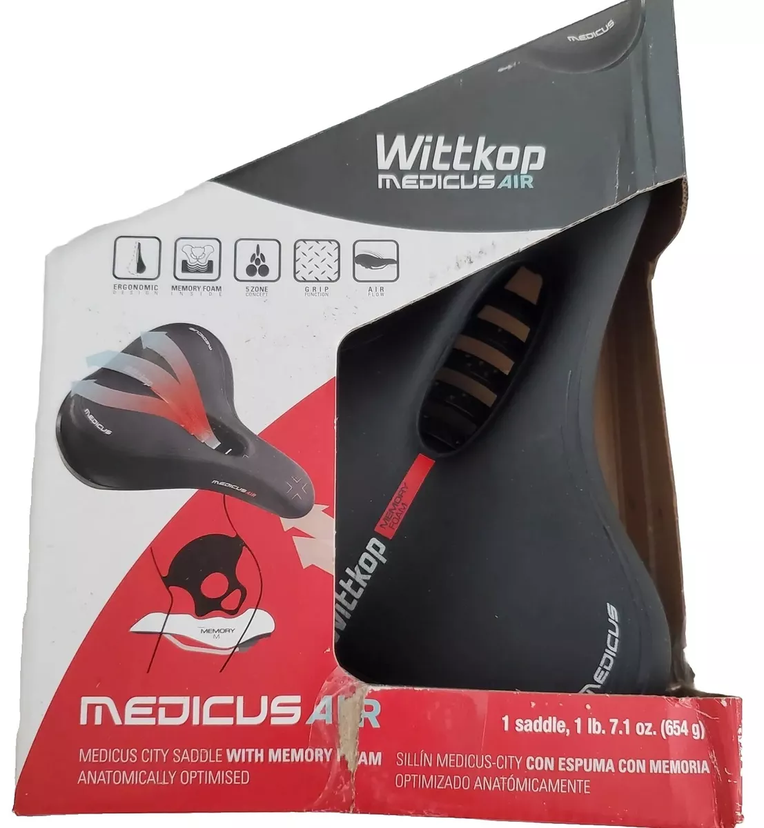 NEW Wittkop Medicus Air City Saddle With Memory Foam Bike Seat Black Open Box