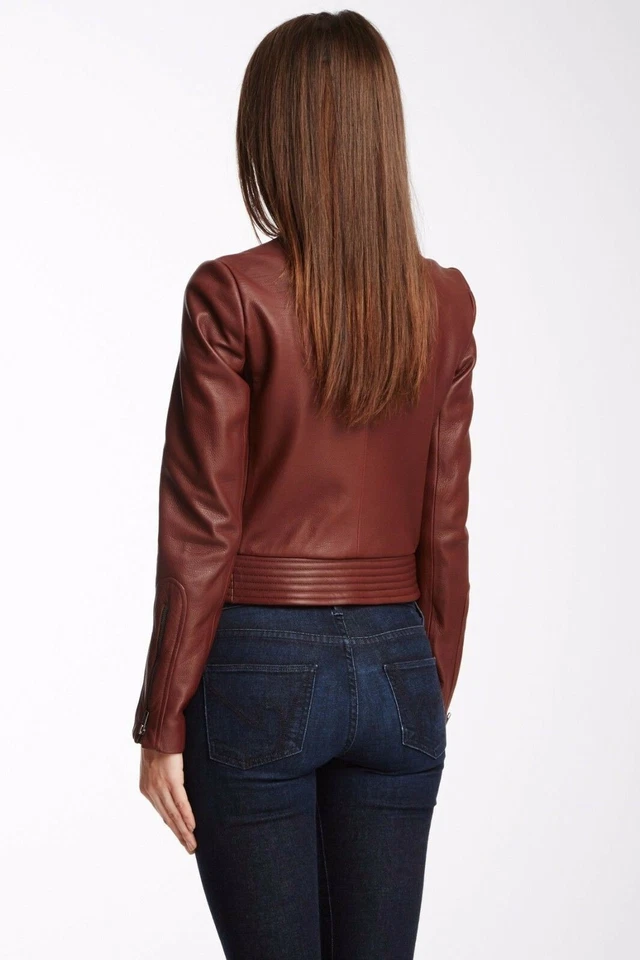 A.L.C. Chaqueta Port Cuero Marrón Talla 8 $1,395.00 Foto 3 de 3