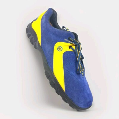 Womens Ecco French Receptor Shoes Suede Low Top Casual Blue Yellow US 10 EURO 41