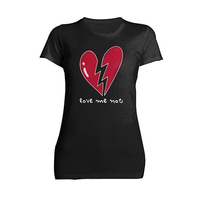 Urban Attitude Anti Valentine Love Me Not Damen SKINNY FIT T-Shirt (schwarz)