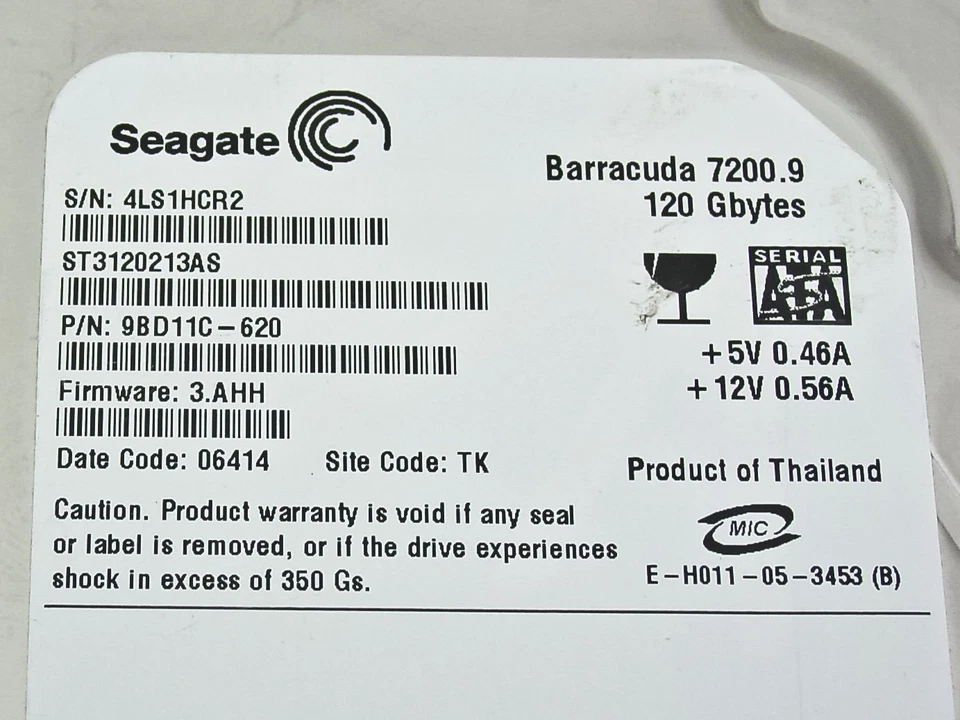 Seagate ST3120213AS Barracuda 120GB 7200RPM SATA Internal Desktop Hard Drive HDD - Image 3 of 4
