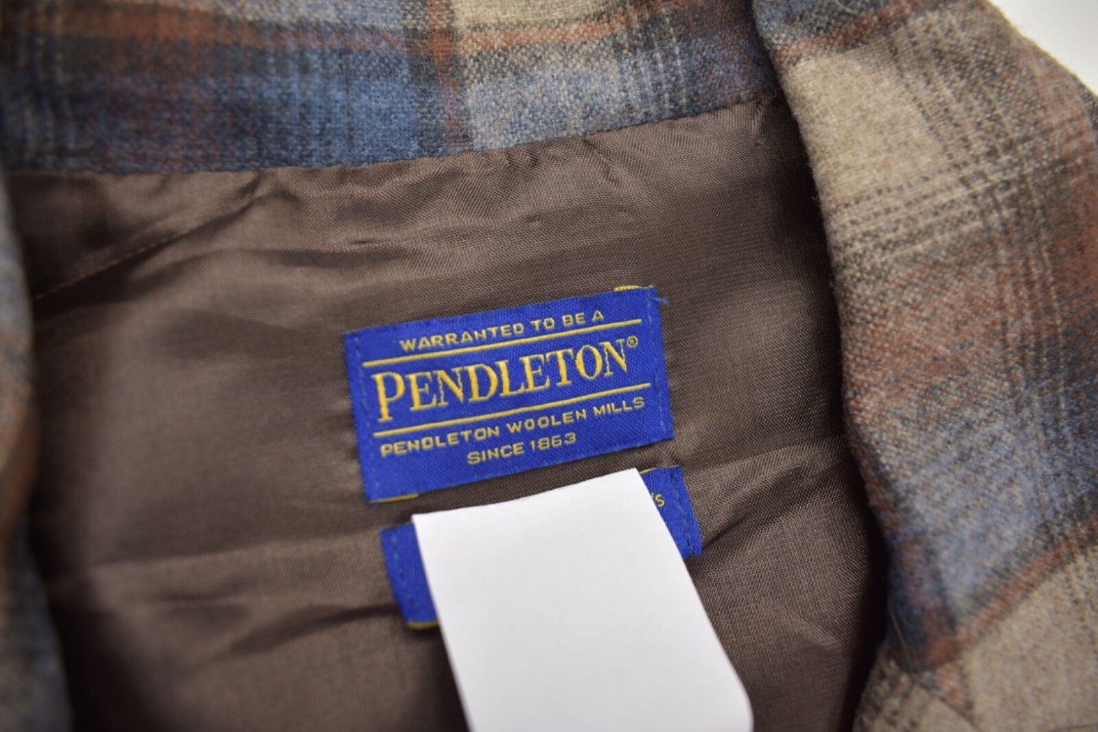 Pendleton Brown/Blue Plaid Wool Button Front Long… - image 6
