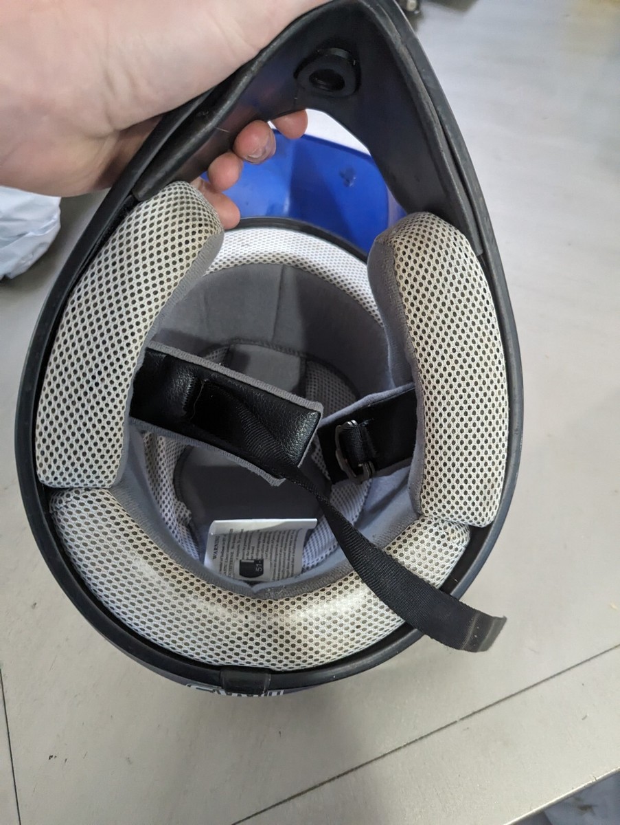 TMS Medium 51-52cm Motocross Helmet Blue Silver DOT FMVSS 218 | eBay