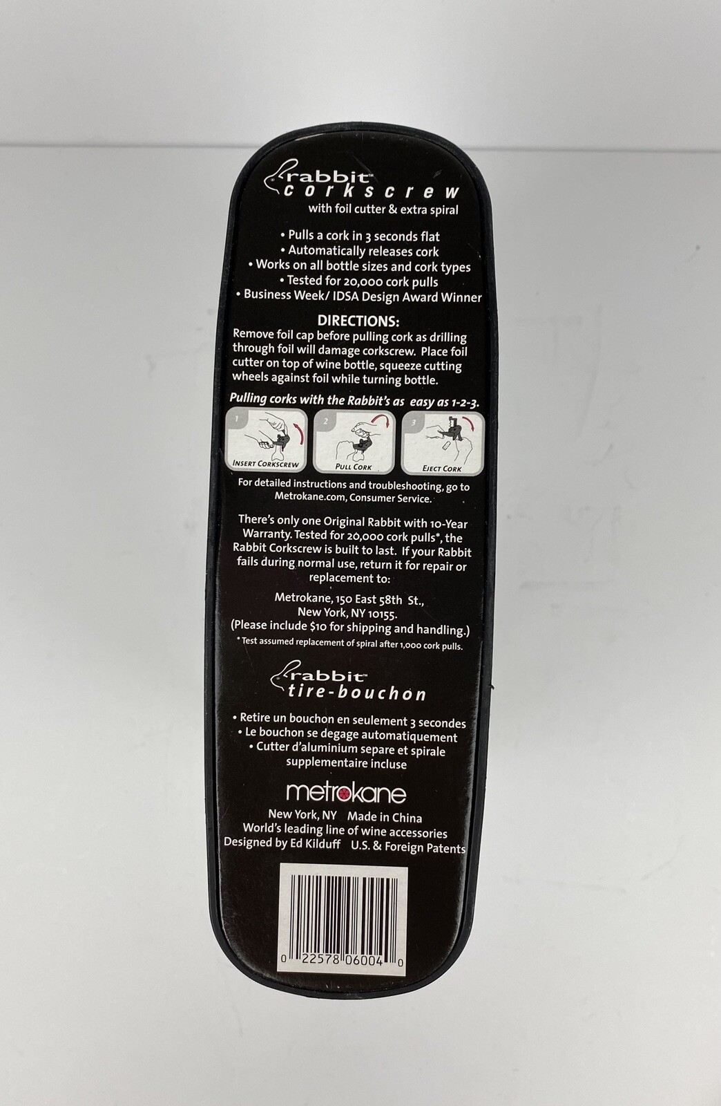 Metrokane The Original Rabbit Corkscrew Foil Cutter & Extra Spiral