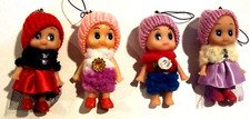 Lot of 4 Plastic Dolls For Phone, Purse, Backpack Charm Strap - NWOT  38 